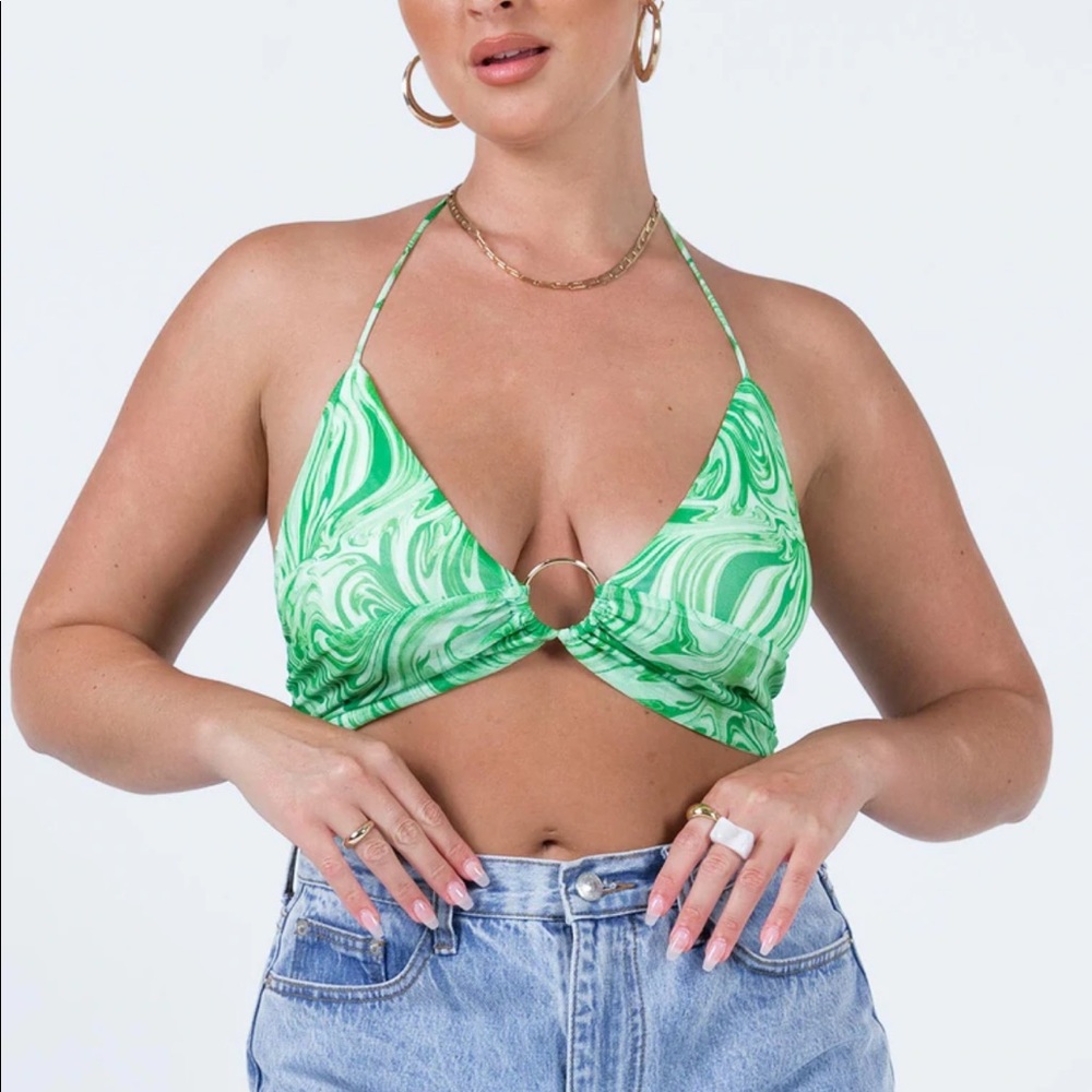 Princess Polly green halter top
